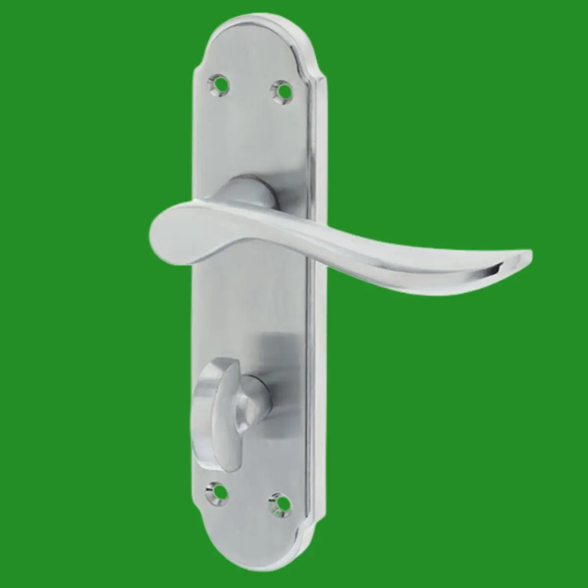 1 Pair Frelan Henley Lever Latch Bathroom Lock Door Handle Set Satin Chrome