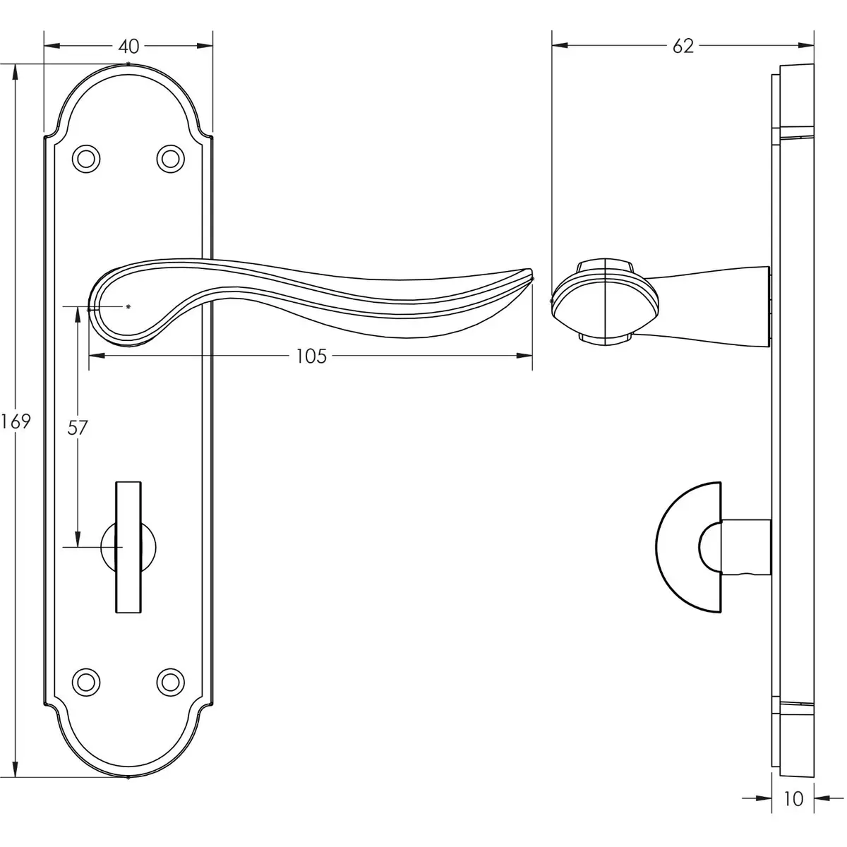 1 Pair Frelan Henley Lever Latch Bathroom Lock Door Handle Set Satin Chrome - image 2 | Free standard UK delivery included | Discount Quality Products