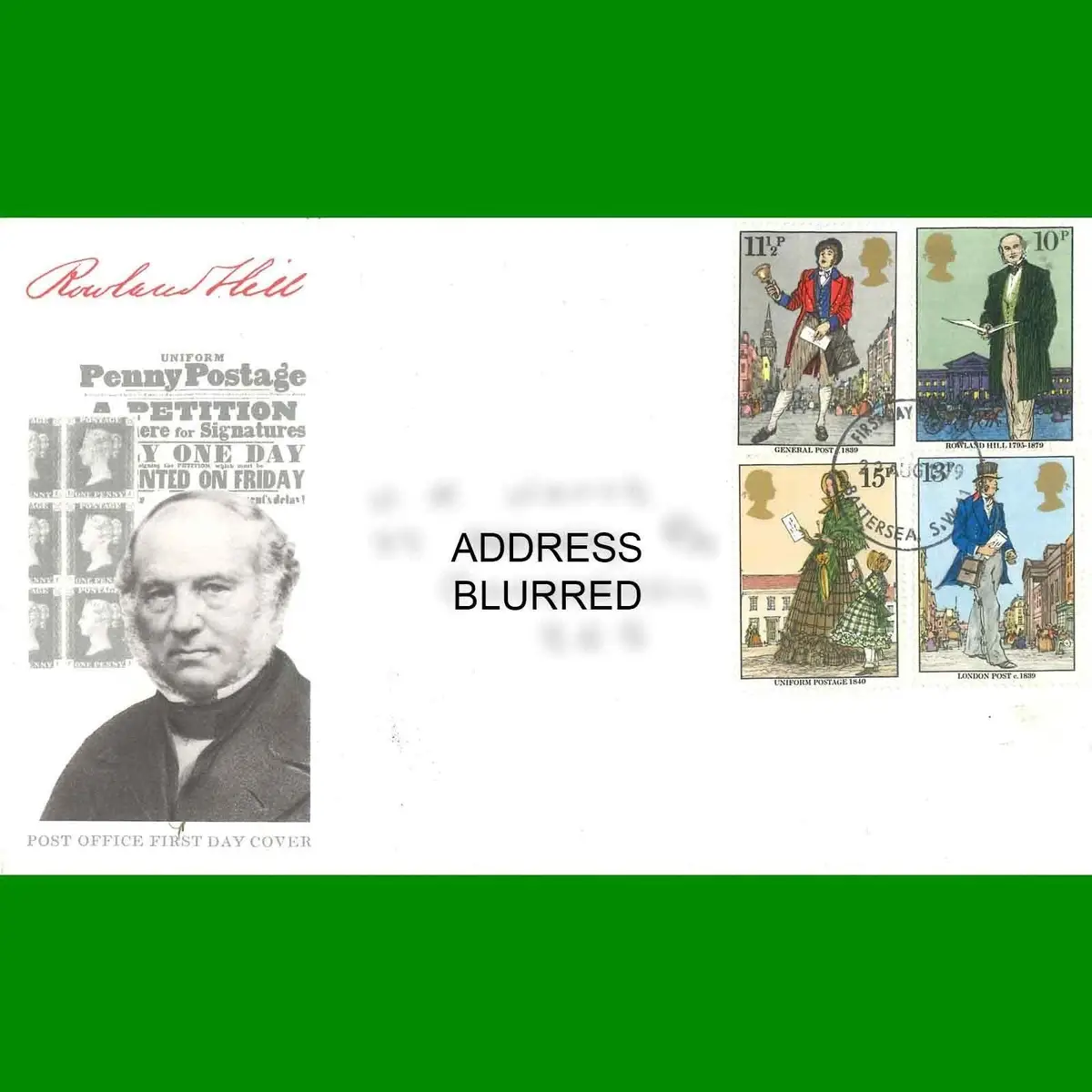 FDC Sir Rowland Hill Commemorative Post Office First Day Cover Stamps, 22.8.1979