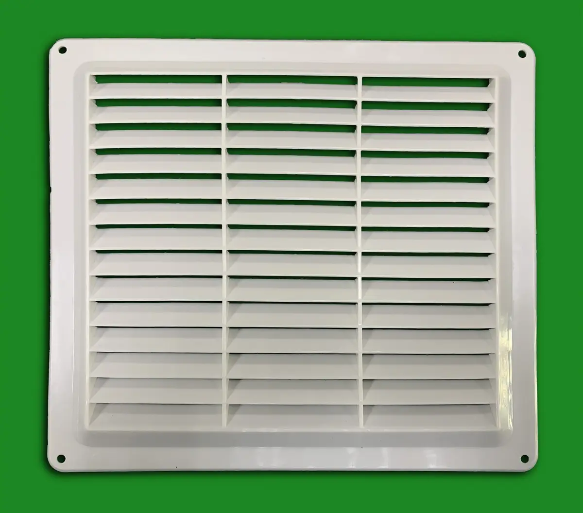 2x Fixed Louvre White Air Vent Ventilation Grill 260mm x 240mm 9" Air Flow Holes