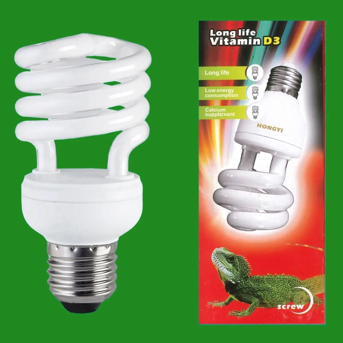 2x 13W CFL Spiral Vitamin D3 UVB 5.0, Plant, Reptile E27 Edison Screw Light Bulb