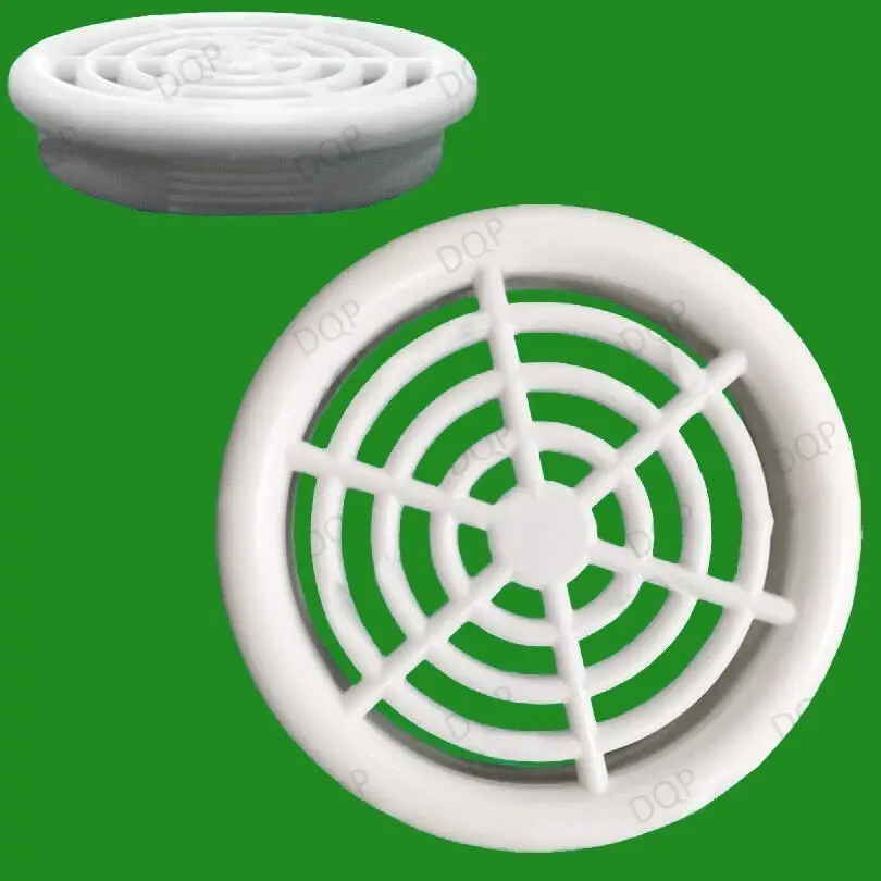 10x White Vivarium Reptile Push Fit Round 48mm Air Vents, 44mm Hole, Ventilation