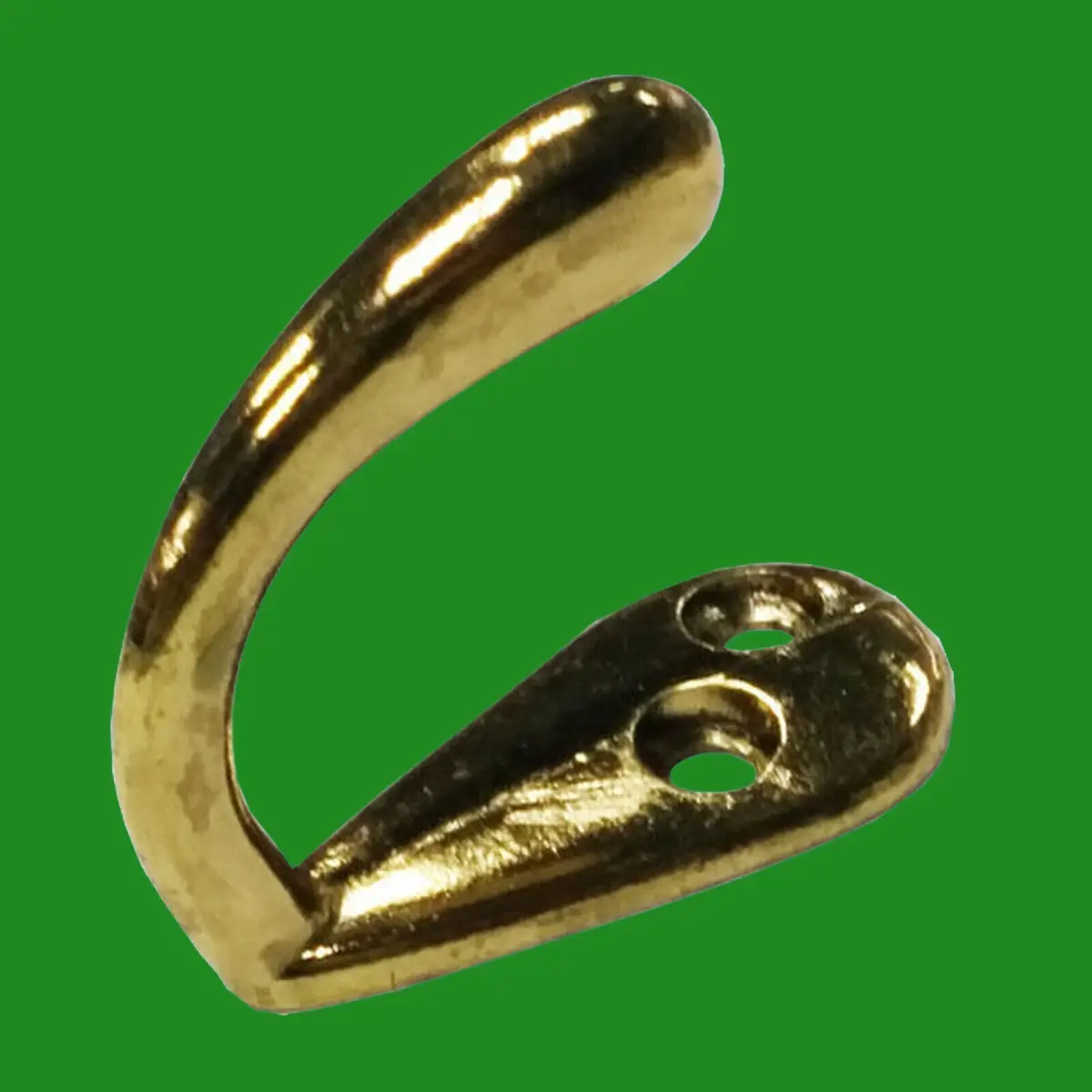 10x Brass Plated Coat Hooks Single Hook Cloakroom Wardrobe Hanging Coats Clothes