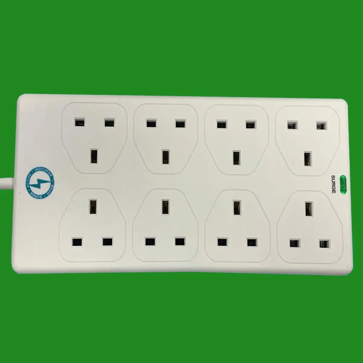 2m White 8 Gang Socket Extension Lead Cable 13A 3 Pin UK Socket Surge Protected - image 2 | Free standard UK delivery included | Discount Quality Products