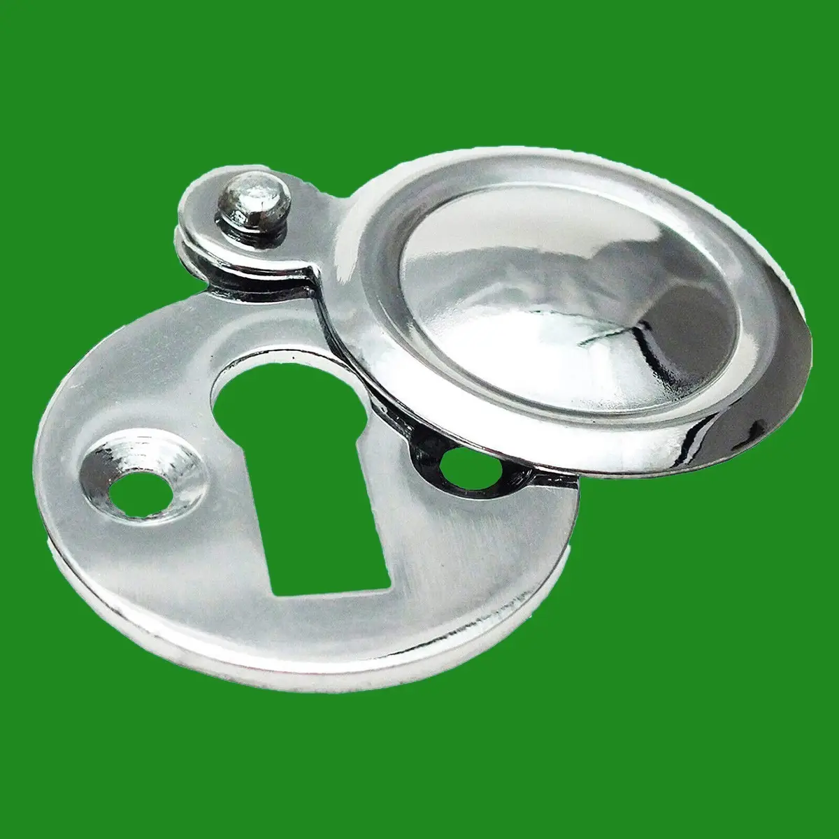 6x 35mm Victorian Round Escutcheon Covered Chrome Keyhole