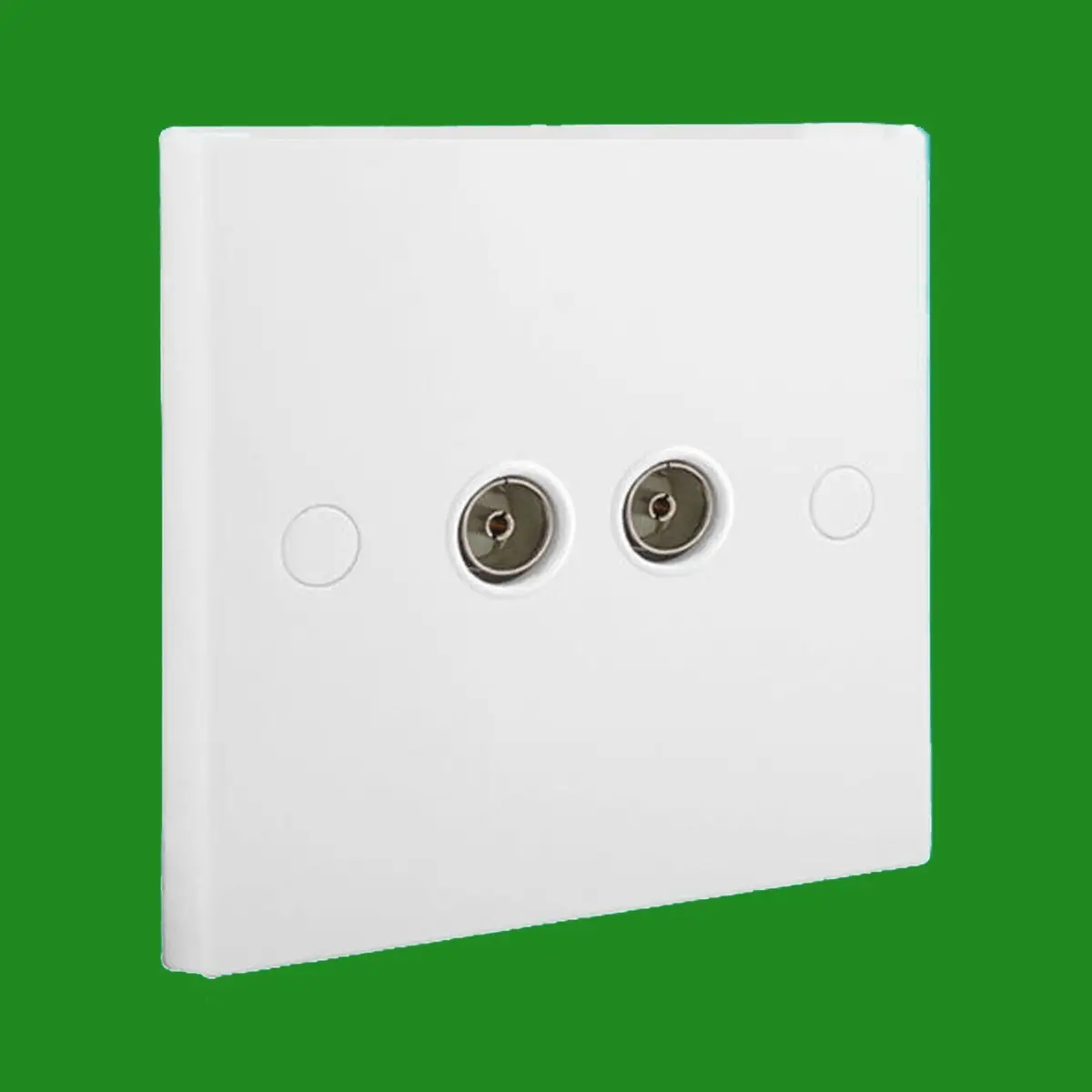 1 Gang TV/Radio Diplex Flush Mounted Socket Outlet Plate with Screw Covers