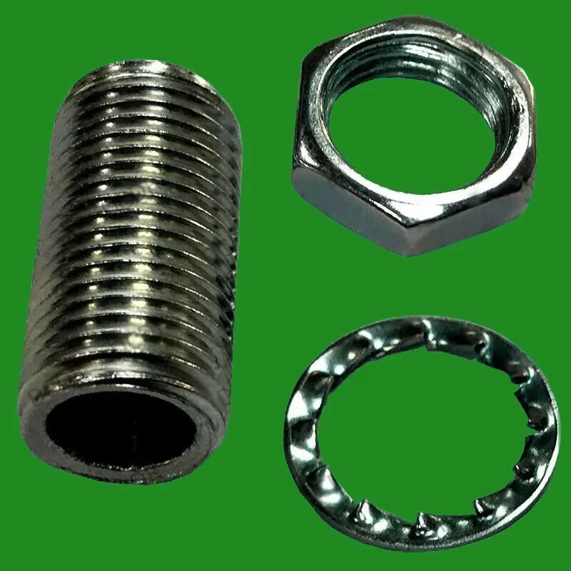 6x M10 40mm x 10mm Allthread With Washer &amp; Nut to Secure Electrical Lamp Holders