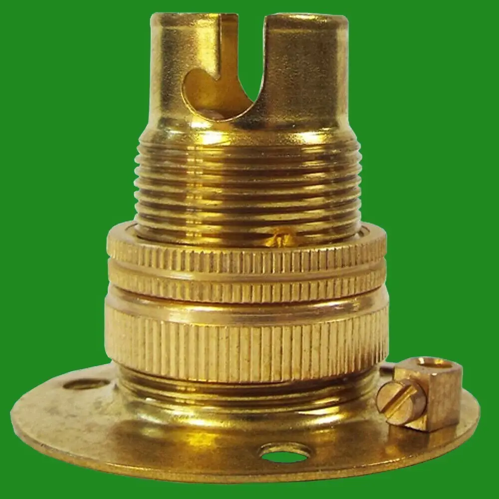 6x Brass B15, SBC, Small Bayonet Batten Lamp Bulb Holder, Shade Ring Table Light
