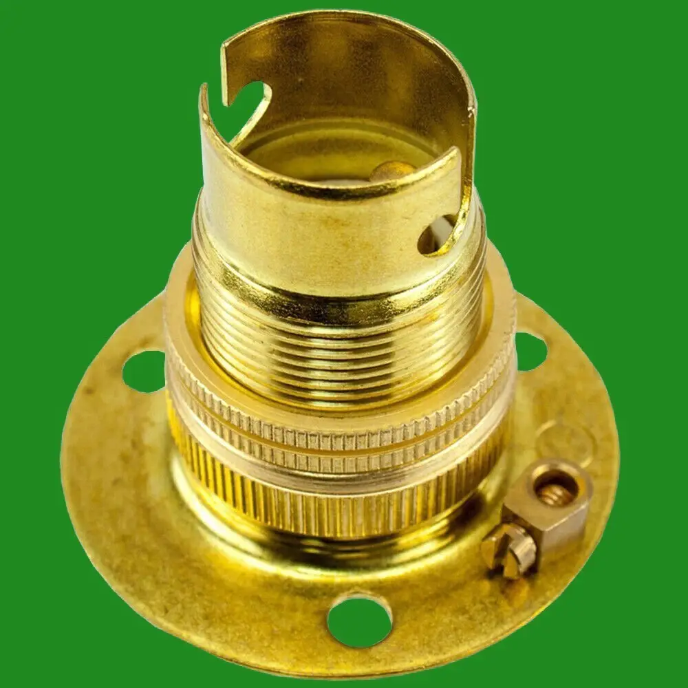 6x Brass B15, SBC, Small Bayonet Batten Lamp Bulb Holder, Shade Ring Table Light - image 2 | Free standard UK delivery included | Discount Quality Products