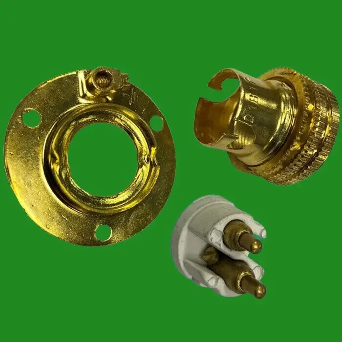 6x Brass B15, SBC, Small Bayonet Batten Lamp Bulb Holder, Shade Ring Table Light - image 3 | Free standard UK delivery included | Discount Quality Products