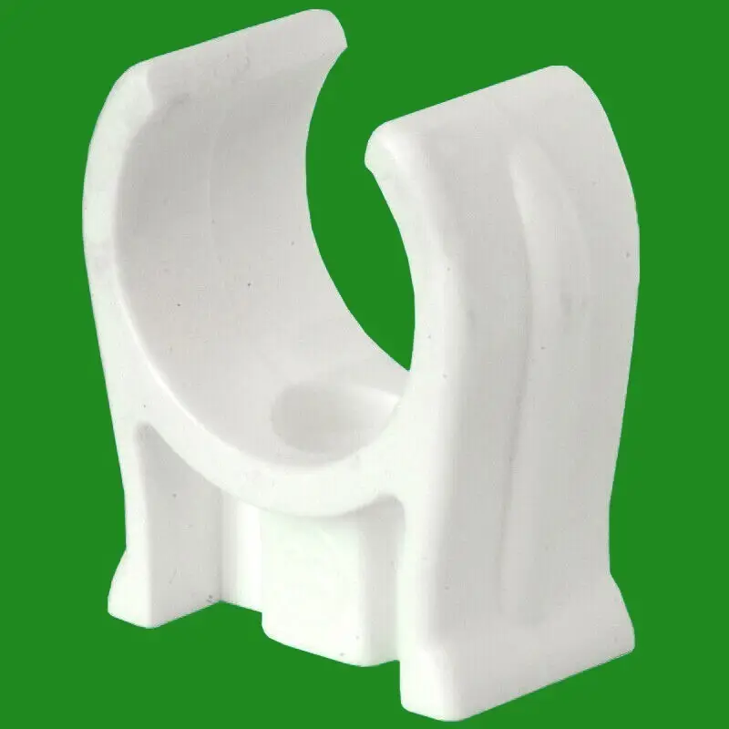 10x 15mm White Cable Pipe, Snap In, Open Clips For Plumbing