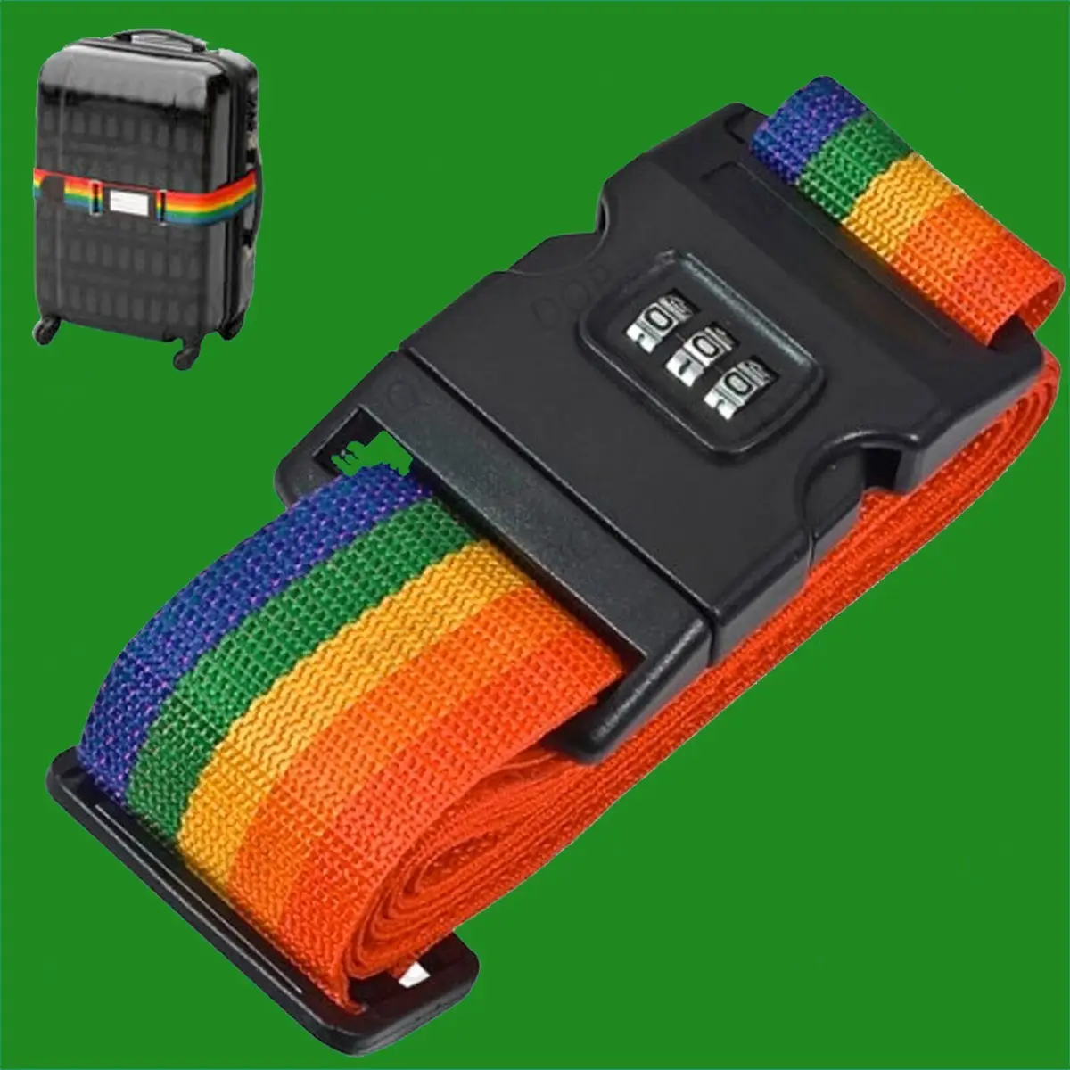 2x 180cm x 5cm Durable Luggage Suitcase Travel Strap 3 Digit Combination Lock