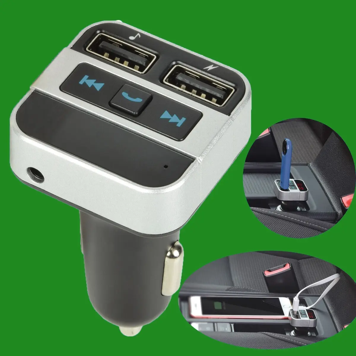 Bluetooth Hands-free Car Kit with Twin USB Charger, FM Transmitter, MP3 Player