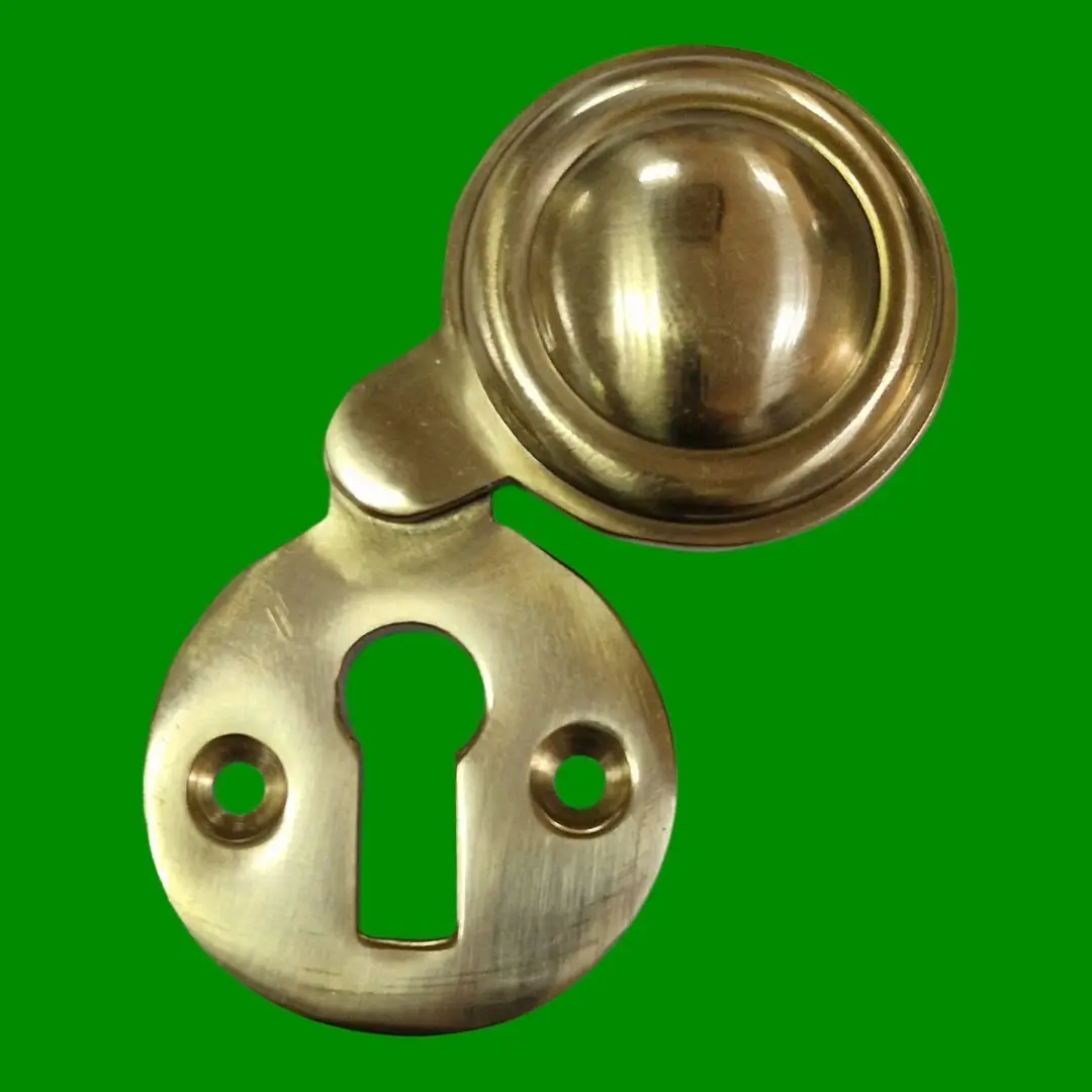 8x 35mm Victorian Round Escutcheon Swing Covered Brass Door Lock Keyhole Plate - image 2 | Free standard UK delivery included | Discount Quality Products
