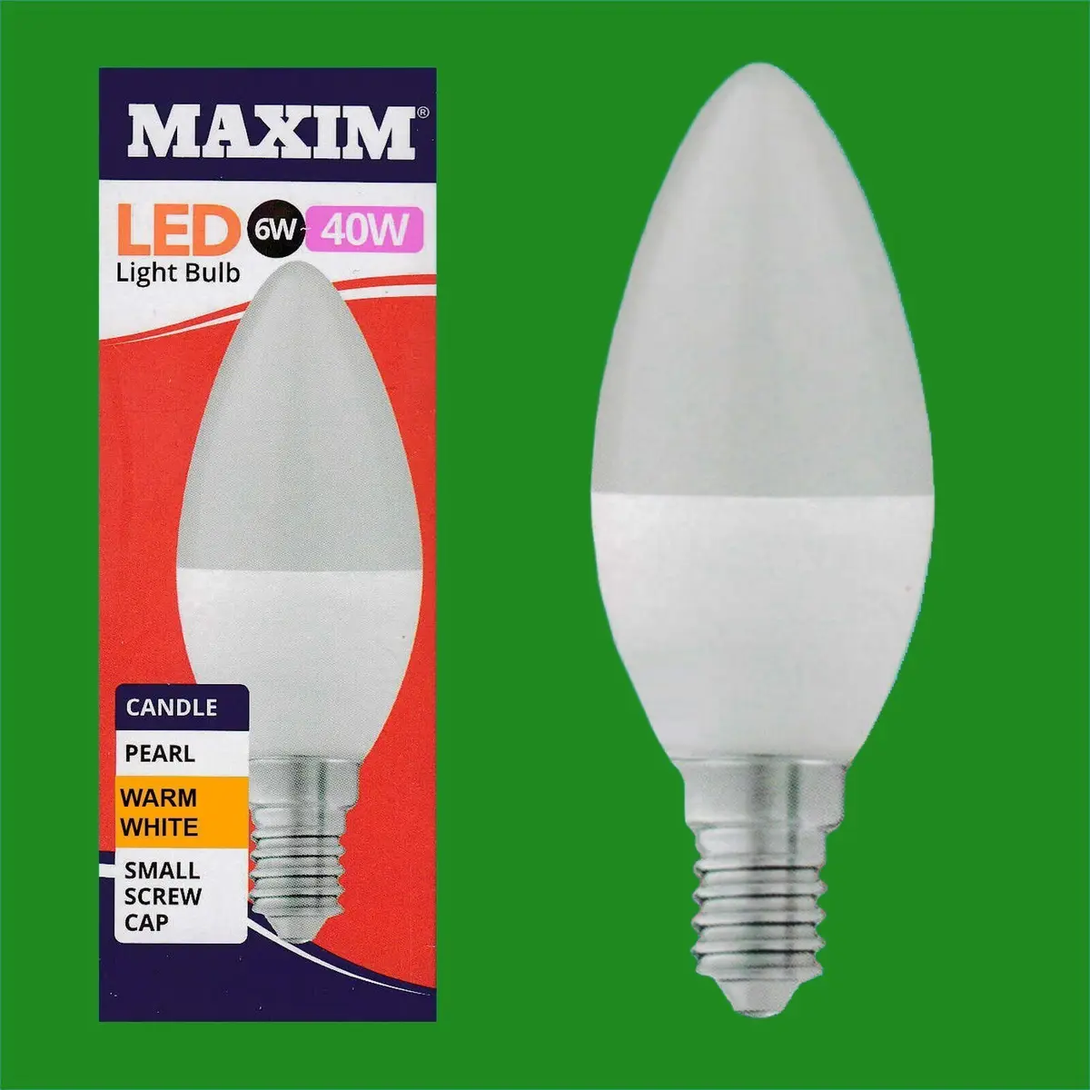 6x 6W (=40W) LED Pearl 2700K Warm White SES E14 Candle Light Bulb Lamp