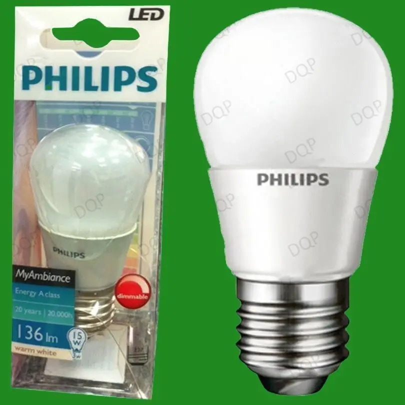 12x 3W Philips Dimmable Top Quality LED Golf Light Bulb ES, E27 Screw Lamp Globe