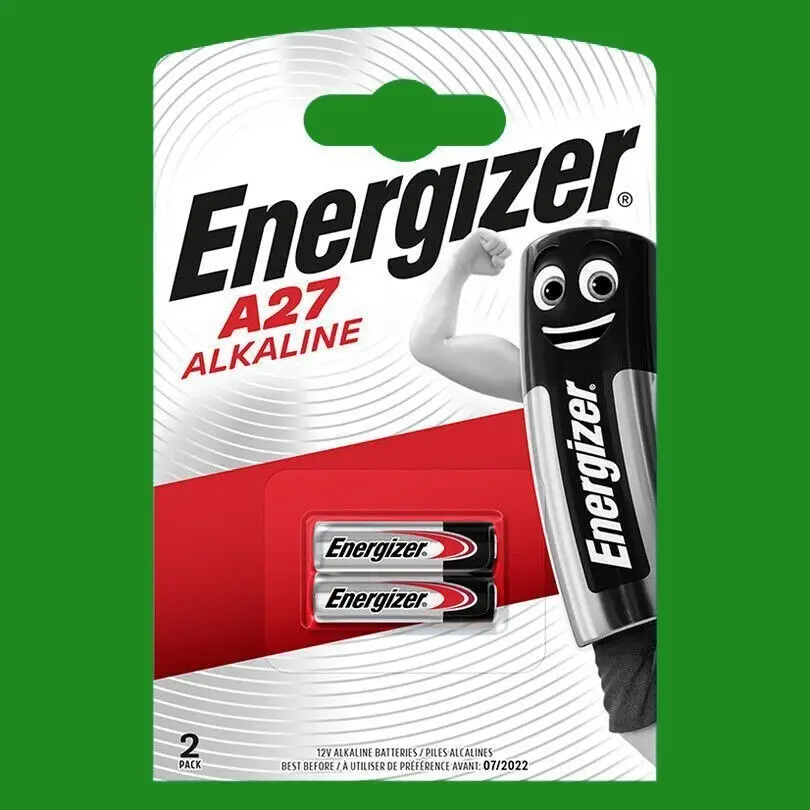2x Energizer A27 Alkaline 12V Batteries, 19mAh, For Flashlights, Dog Collars etc