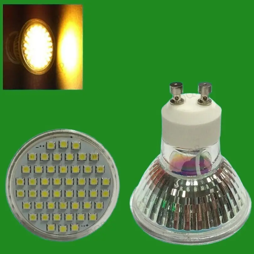 2x 5.6W LED Epistar Spot Light Bulbs, Warm White, GU10, R50 Replacement Lamps