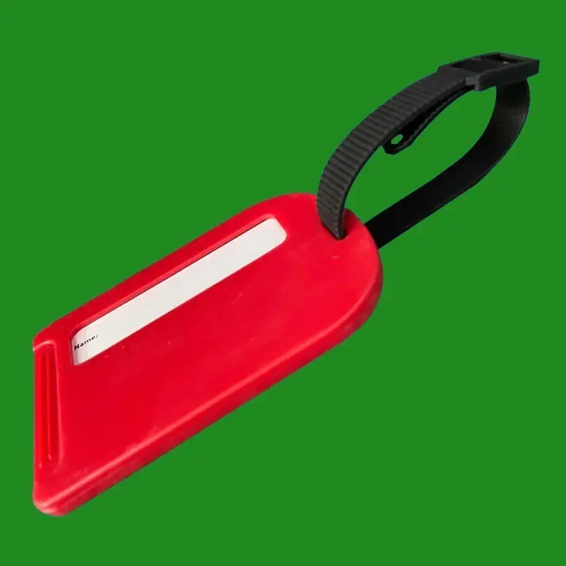 4x Red Durable Luggage Name Tags, Adjustable Straps, For Travelling / Holidays