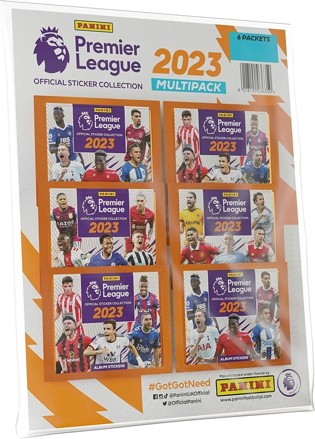 Panini 6 Sticker Packets Multipack, Football, Soccer, Premier League 2022/23