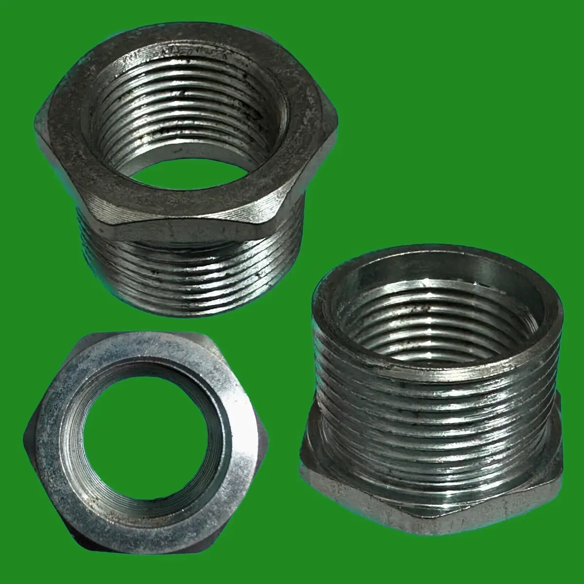 12x Galvanised Pipe Reducer 25mm to 20mm, BZP Straight Coupler Conduit Connector