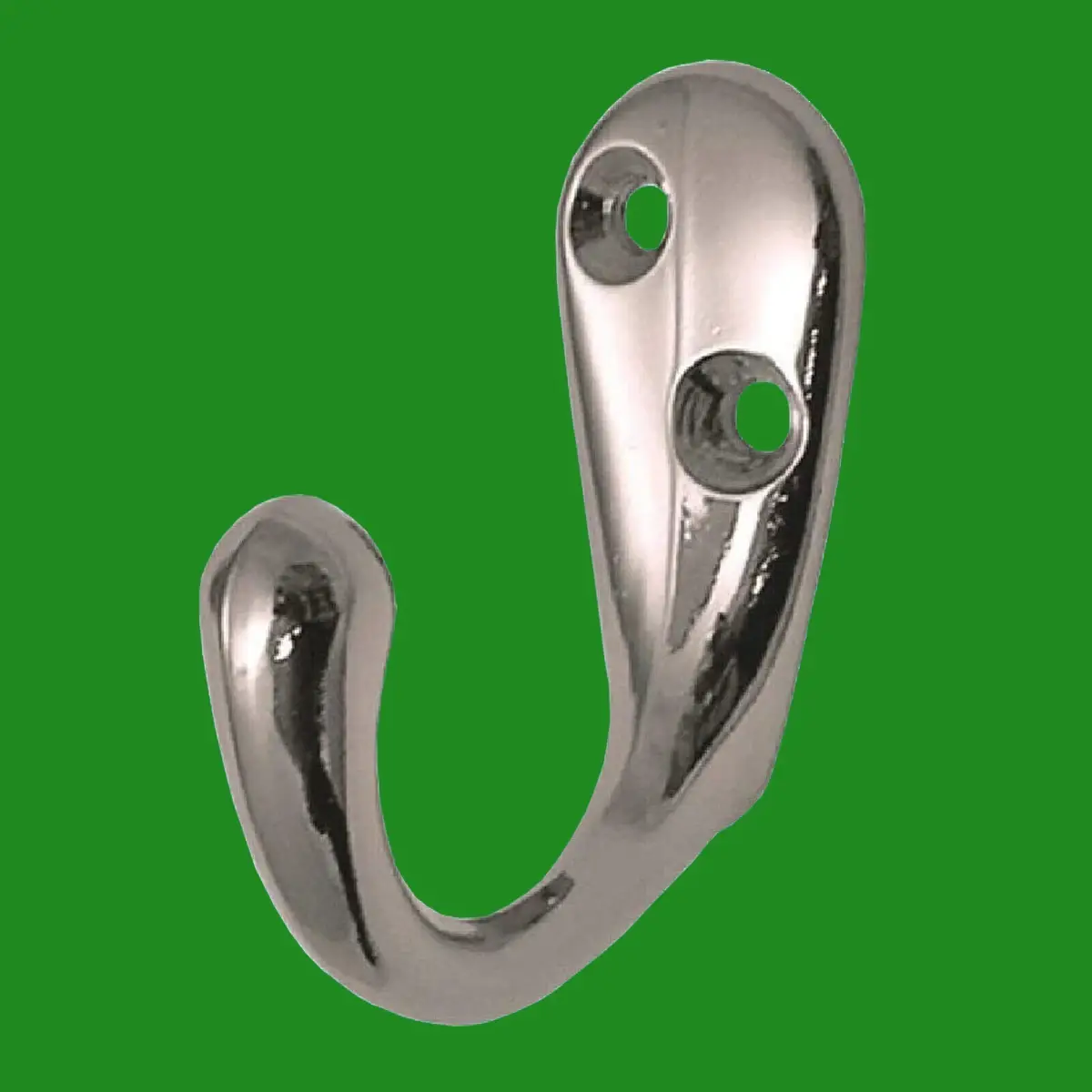 8x Chrome Plated Coat Hooks, Single Hook, Cloakroom, Wardrobe, Hanging, Clothes