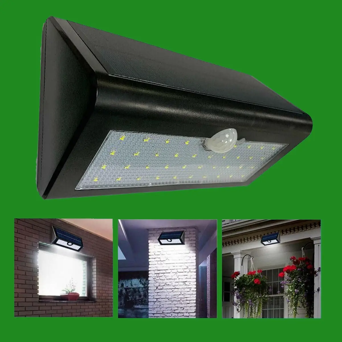 1x 38 LED Solar PIR Motion Sensor Rechargeable Outdoor Waterproof Security Light