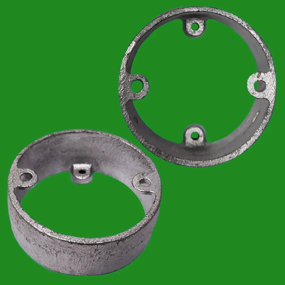 2x 60mm BZP Galvanised Extension Conduit Ring, Conduit Cable Wire Fittings