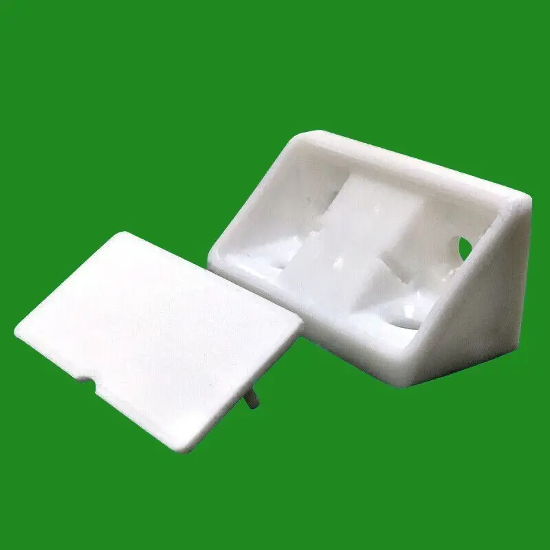 25x White Plastic Mini Corner Cabinet Connector Brace Bracket Support &amp; Cover