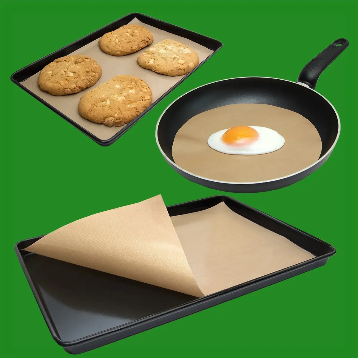 4x Reusable Non-Stick Cooking Liner Cook Bake Without Fats & Oil Oven Grill Tray - image 3 | Free standard UK delivery included | Discount Quality Products