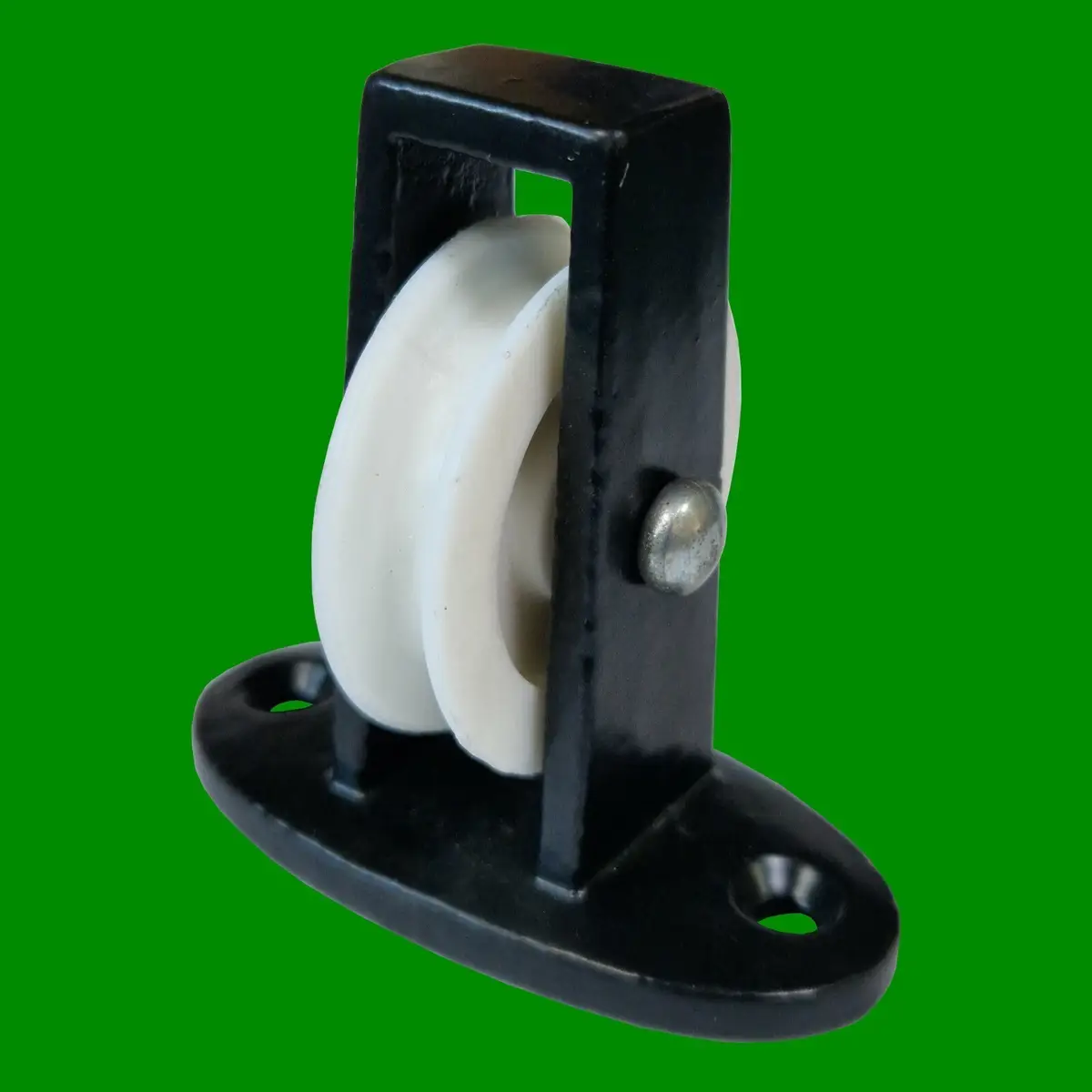 4x Black Single Nylon Wheel Mountable Across Washing Line Steel Pulley, Laundry