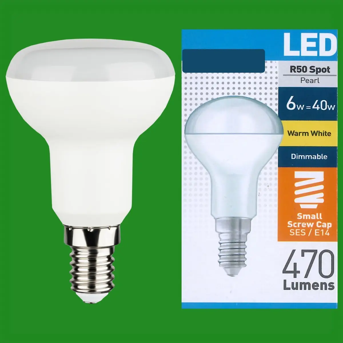 6x 6W =40W R50 Dimmable Reflector Spotlight LED E14 SES Edison Screw Light Bulb