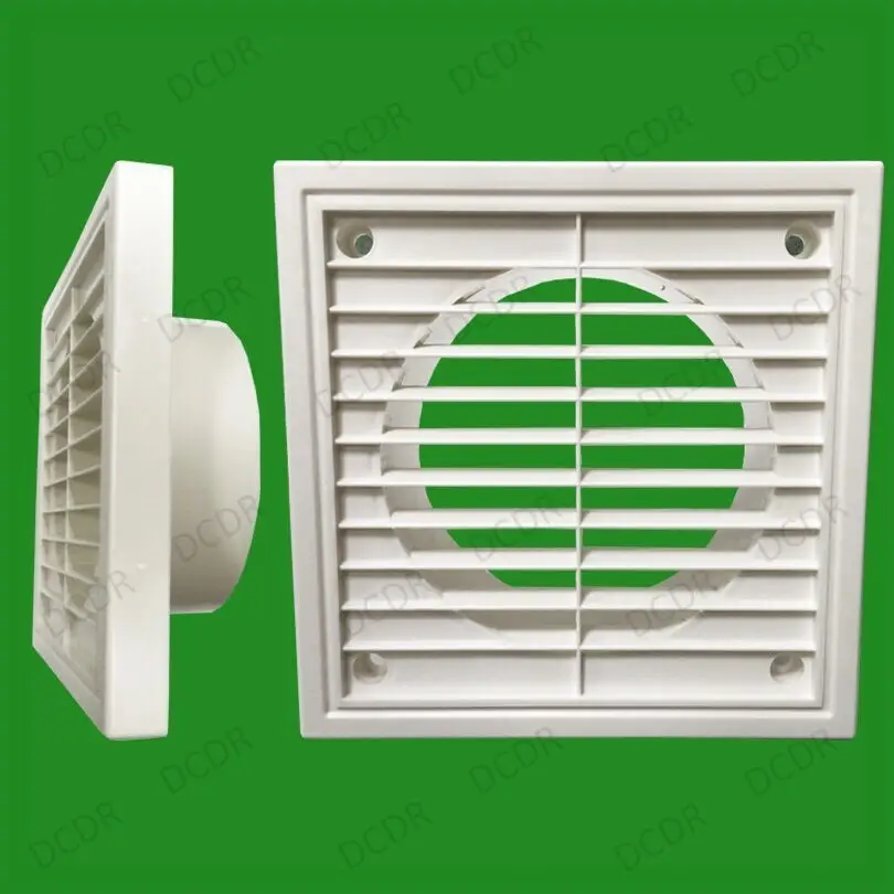 1x 100mm 4" Spigot Ducting White Extractor Fan Ventilation Fixed Louvre Grille