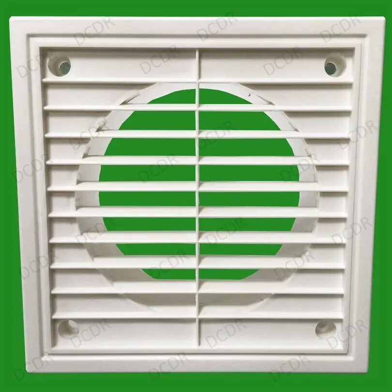 1x 100mm 4" Spigot Ducting White Extractor Fan Ventilation Fixed Louvre Grille - image 2 | Free standard UK delivery included | Discount Quality Products