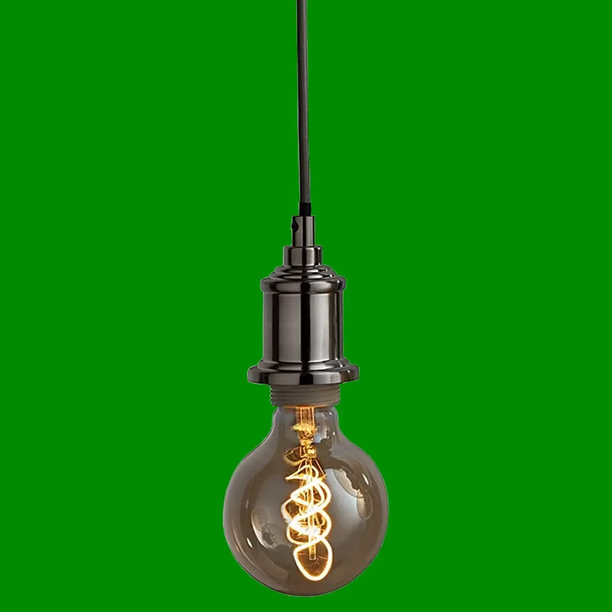 1x Silver Adjustable 1 Metre Ceiling Light Flex Cable Pendant Holder, LED ES E27 - image 2 | Free standard UK delivery included | Discount Quality Products