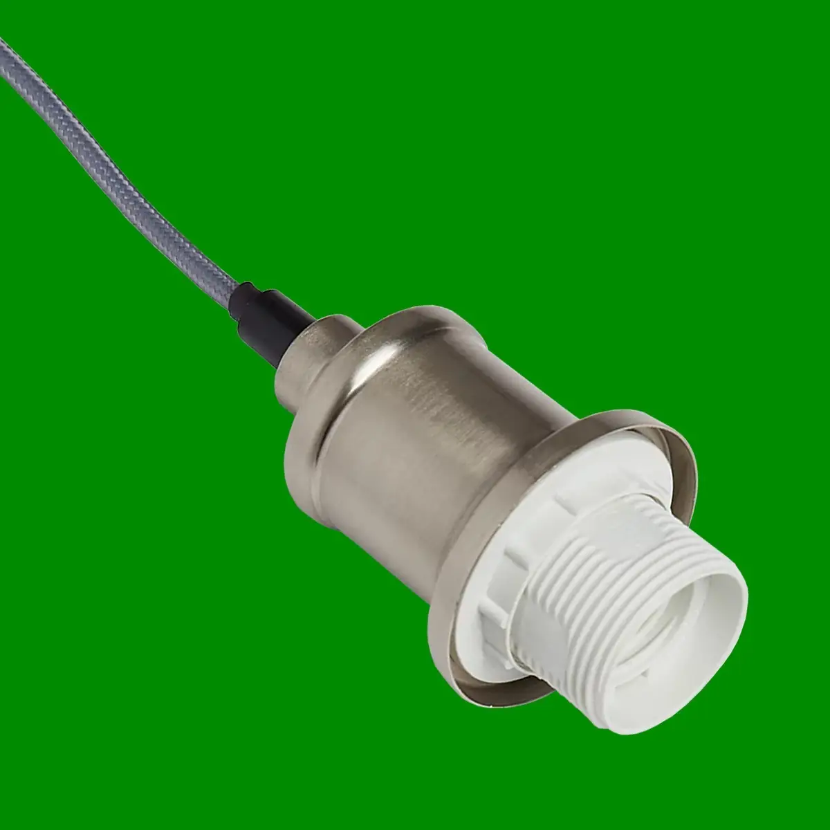1x Silver Adjustable 1 Metre Ceiling Light Flex Cable Pendant Holder, LED ES E27 - image 3 | Free standard UK delivery included | Discount Quality Products