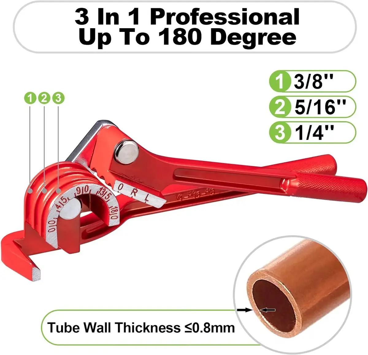 3 in 1 Tube Bender, 6-8-10mm Hydraulic & Other Pipe Bend Hand Tool, 0-180 Degree - image 5 | Free standard UK delivery included | Discount Quality Products