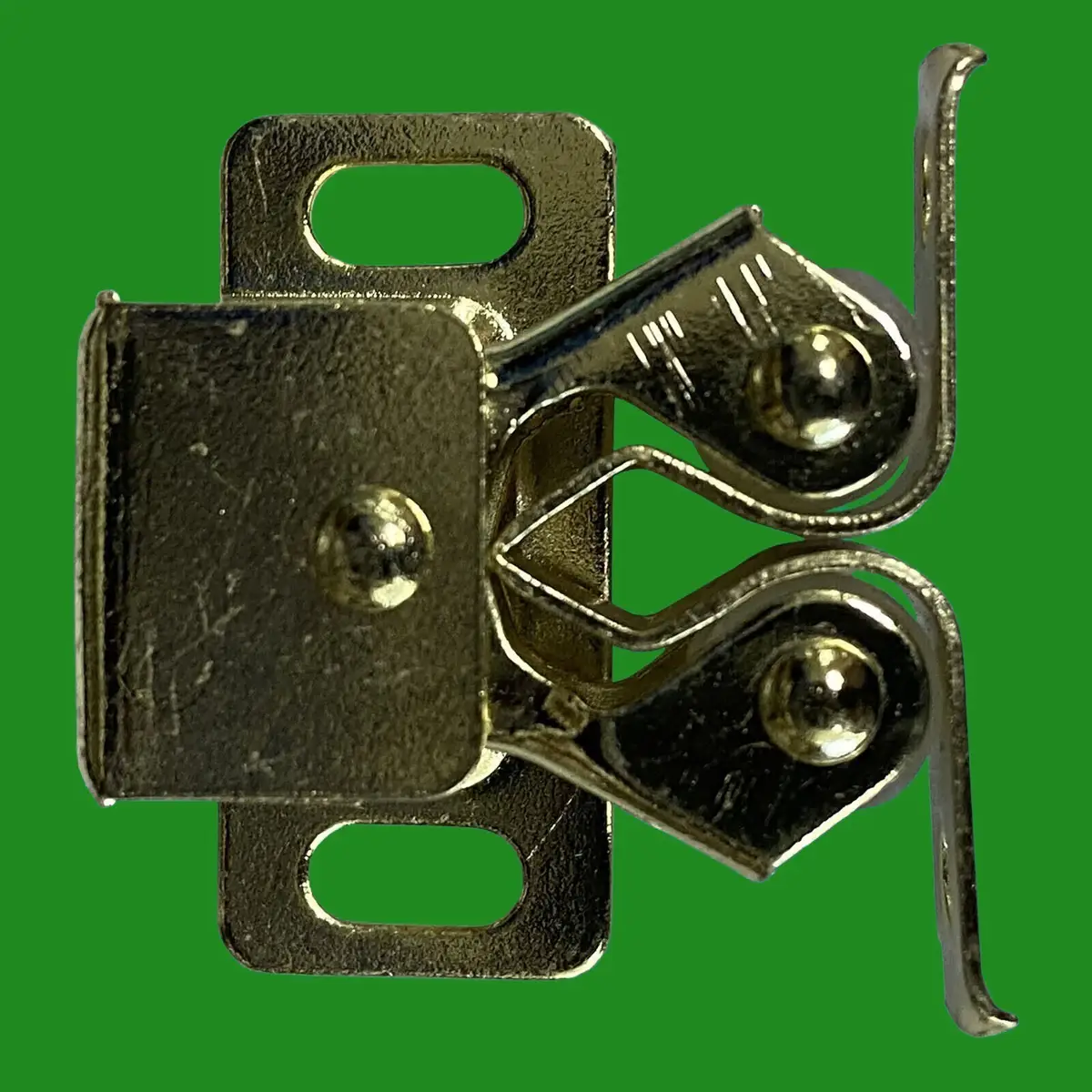 2x Brass Double Roller Spring Loaded Catch Latch, For Cupboards, Cabinets, Doors - image 2 | Free standard UK delivery included | Discount Quality Products