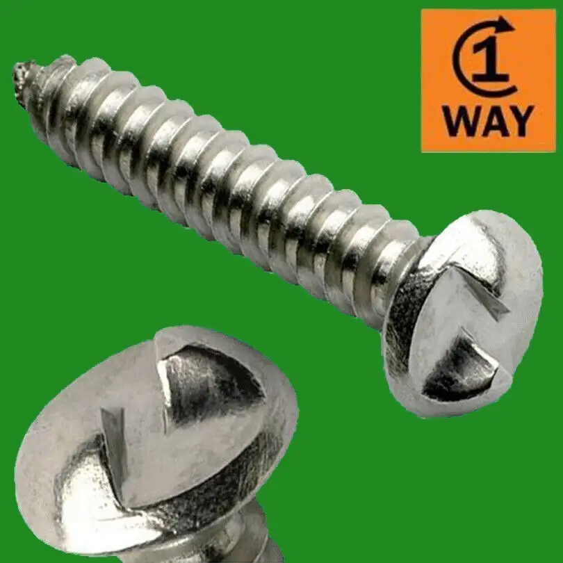 10x One Way Security Screws, In But Not Out, Tamper Vandel Proof No.12 1.5" 38mm