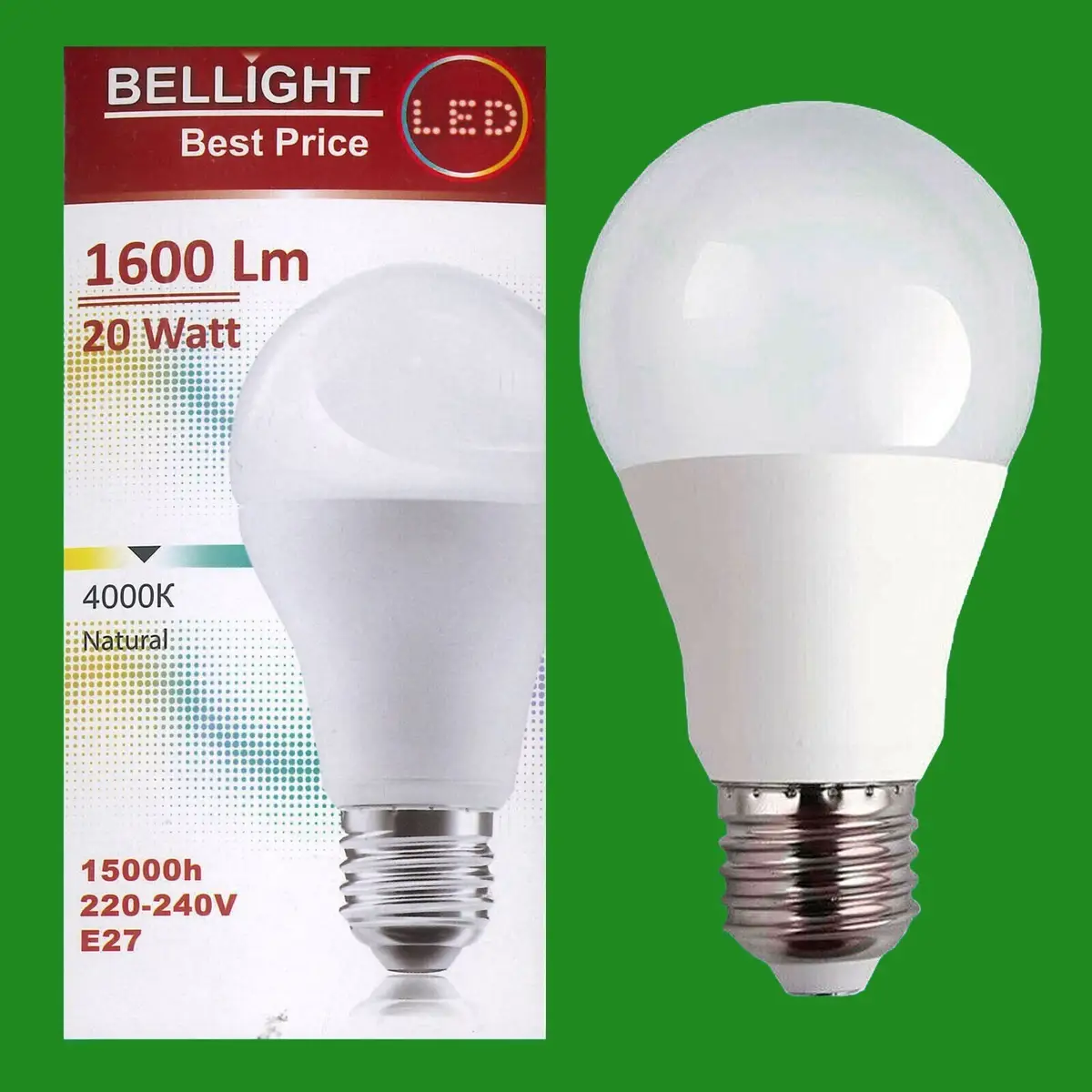 1x 20W LED GLS A65 ES Edison E27 4000K Natural White 1600lm Light Bulb Lamp