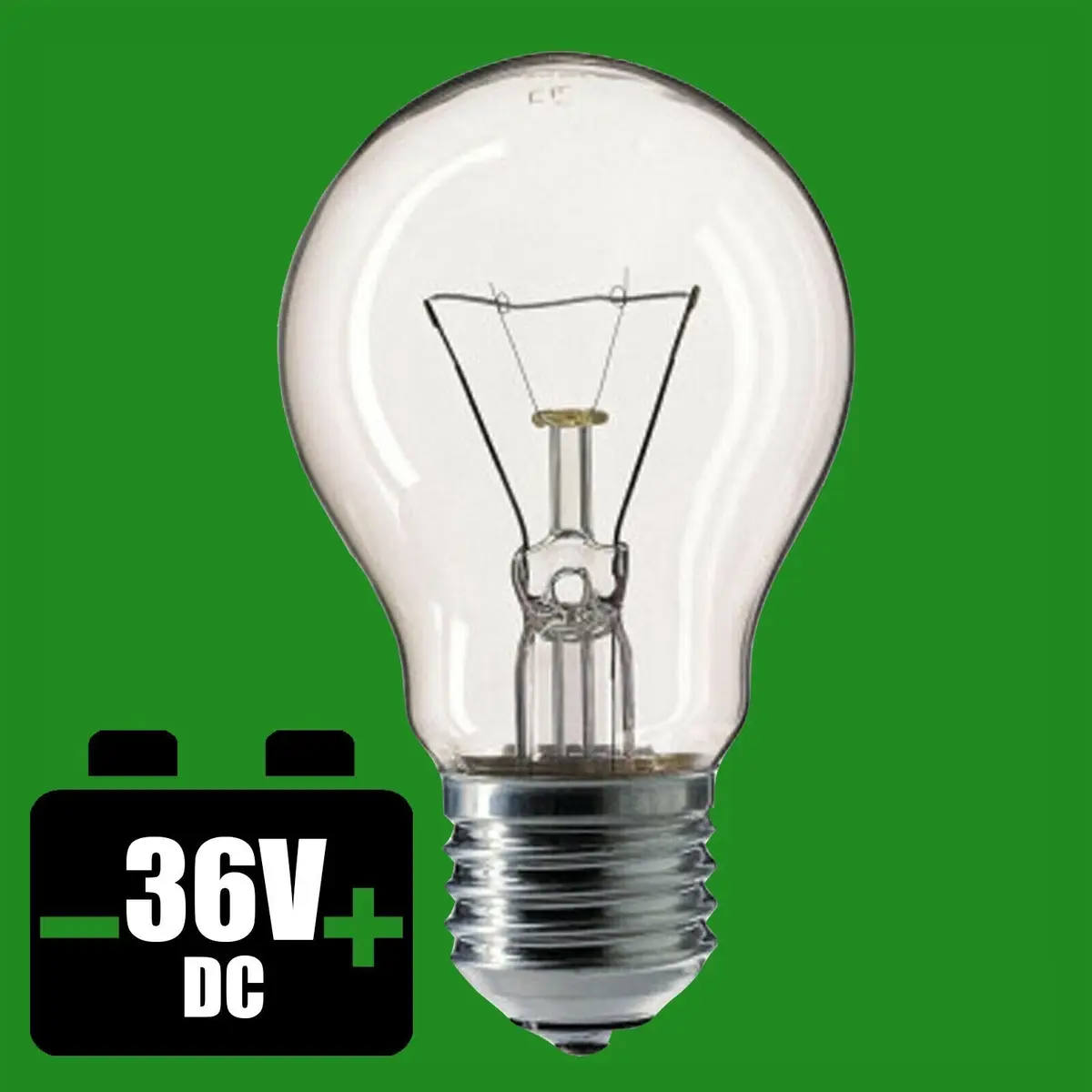 2x 40W 36V Low Voltage GLS Clear Dimmable ES E27 Edison Screw Light Bulb Lamp