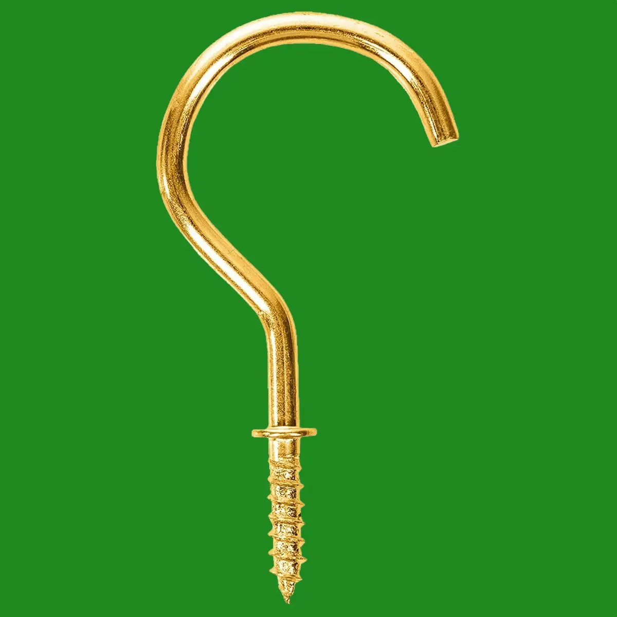25x 32mm Cup Hook Shouldered Brass Plated, Screw in, Wall Hanging, Kitchen - image 2 | Free standard UK delivery included | Discount Quality Products