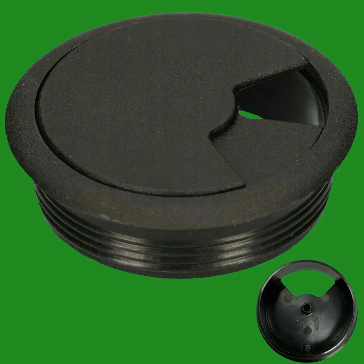 25x Black 60mm Computer Desk Plastic Cable Grommet, Surface Wire Hole Cover