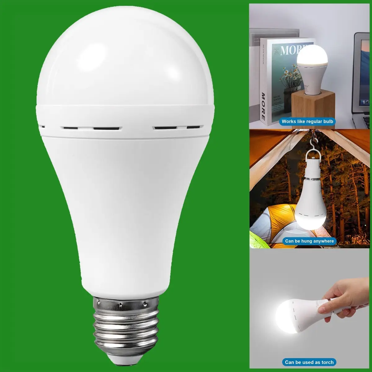 6x 12W =81W LED Rechargeable Emergency Light Bulb E27, Turns on During Power Cut - image 4 | Free standard UK delivery included | Discount Quality Products