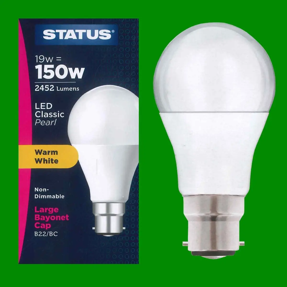 6x 19W (=150W) LED GLS Pearl Bayonet BC B22 Warm White 2700K Light Bulb Lamp