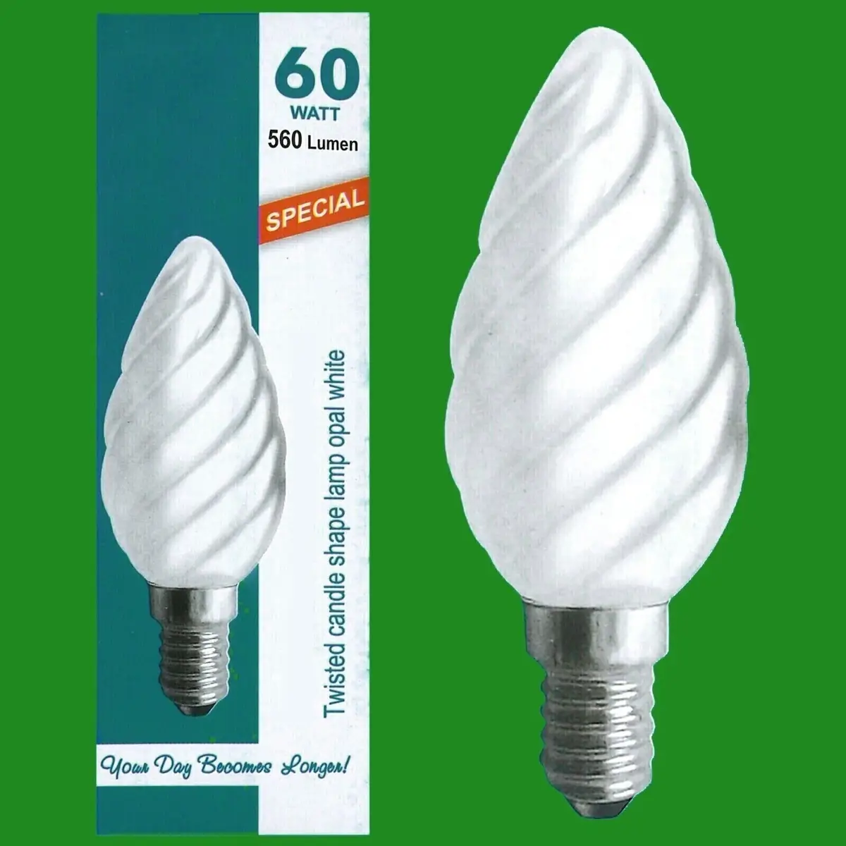 20x 60W Volta Opal Twisted Candle SES E14 Small Edison Screw Light Bulb Lamp