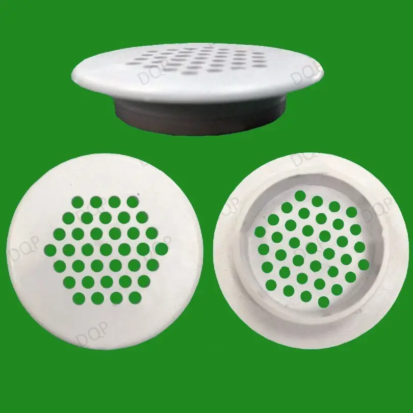 10x White Vivarium Reptile Push Fit Round 48mm Air Vents, 35mm Hole, Ventilation