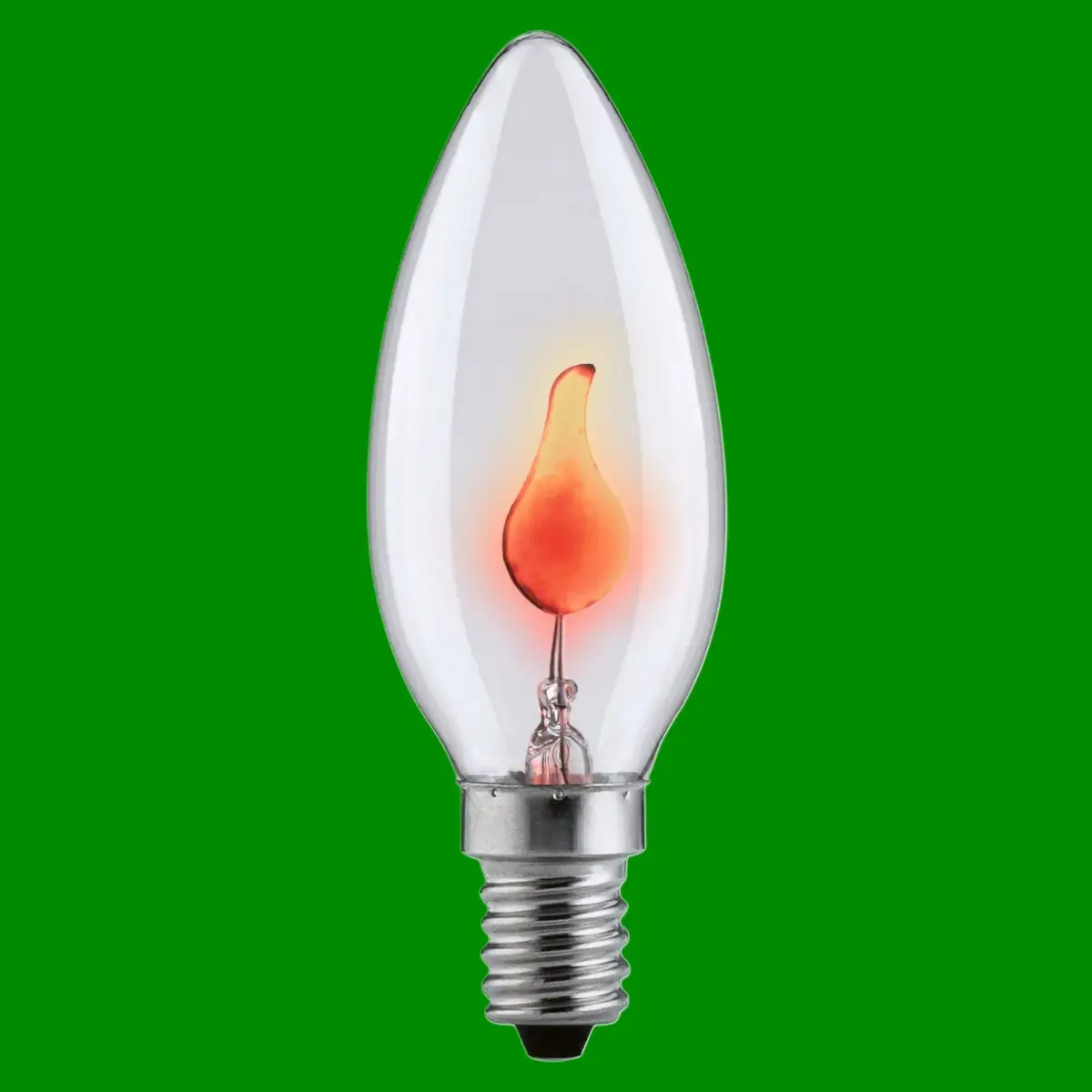 2x 3W Clear Flicker Flame Candle Light bulbs SES E14 Small Screw Decorative Lamp