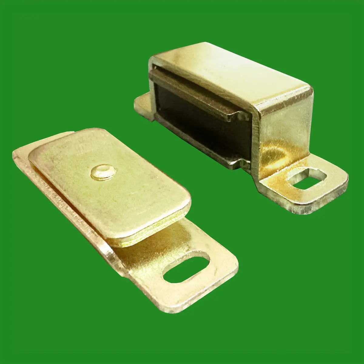 8x Steel Magnetic Heavy Duty Cabinet Door Catch Brass Plated, 6kg Pull &amp; Screws