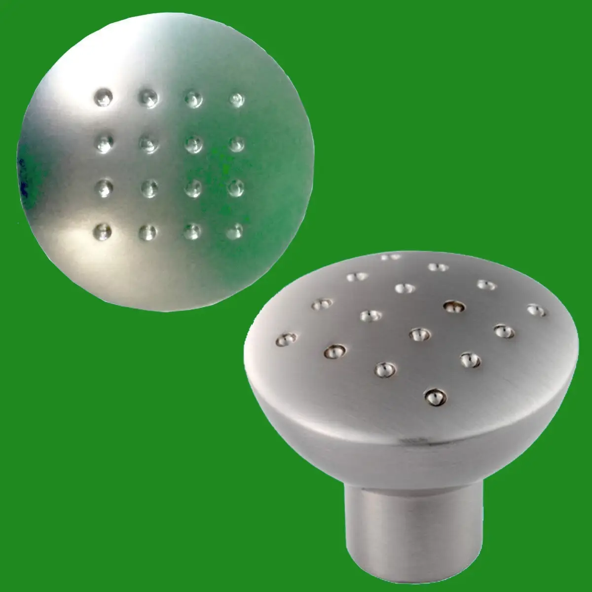 10x 32mm Round Matt Chrome Effect 'D' Dimple Door Knob Handle Cupboard Drawer
